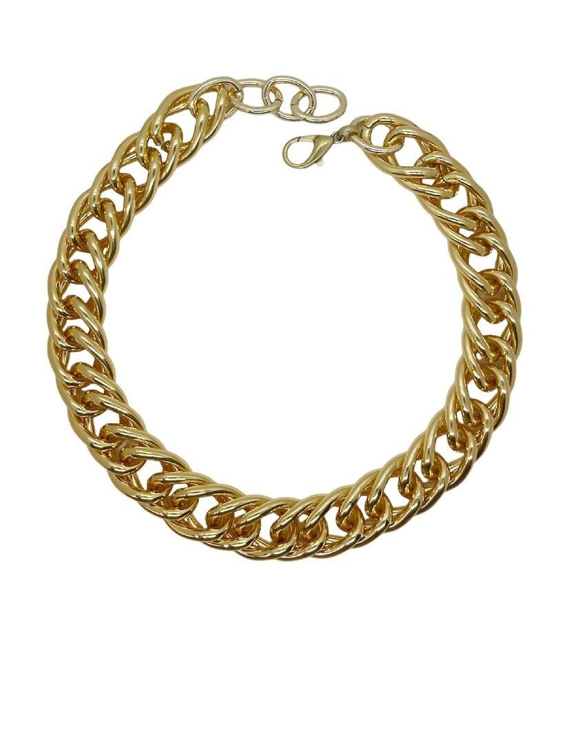 Grande collana a doppia maglia dorata