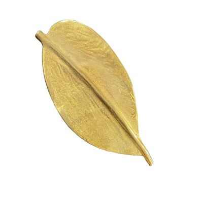 Goldene Blattbrosche 8.5x4cm „Gd Perfect Leaf“