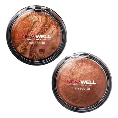 Blush Rouge Terracotta, Marbled blush powder for the cheeks, Natural shine and contour