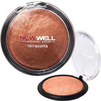 Blush Rouge Terracotta, poudre blush marbrée pour les joues, brillance et contour naturels 6