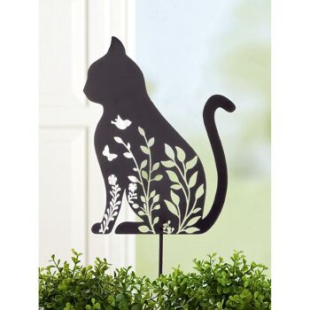 Chat sur piquet de jardin H.45 cm 2