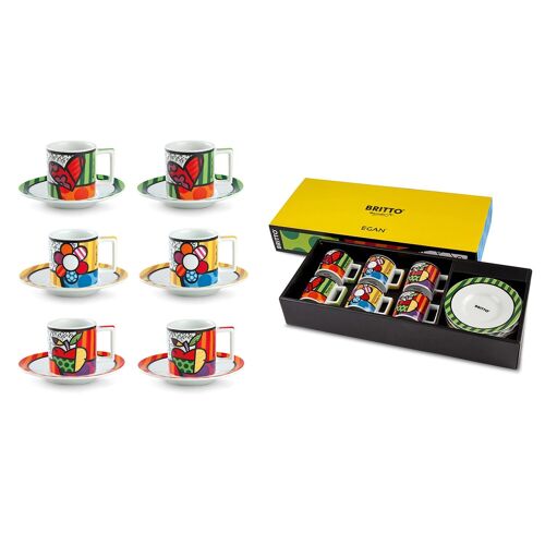 Espressotasse "Heart/Flower/Apple" H.6 cm - 6er Set