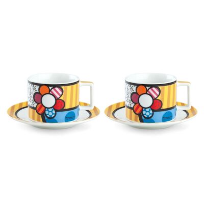 Taza de capuchino "Flor" H.6.5 - juego de 2