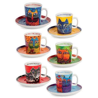 Taza espresso "Felinos Fantásticos" juego de 6 H.6,5 cm