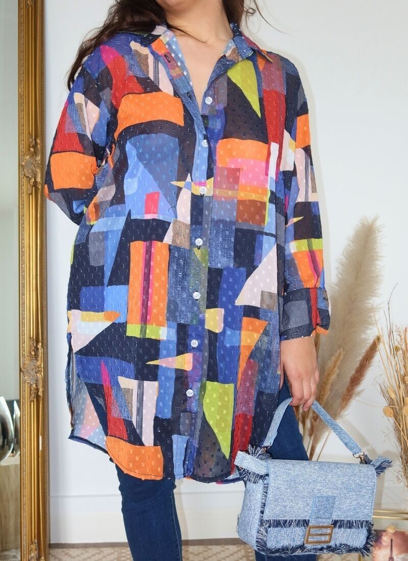 Camicia oversize stampata MULTICO