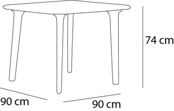 Resol DESSA Table Carrée Intérieur, Extérieur 90x90 Sable 2
