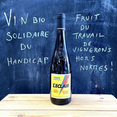 Vino blanco Anjou AOC - L'ECLAIR, vino solidario con las personas con discapacidad