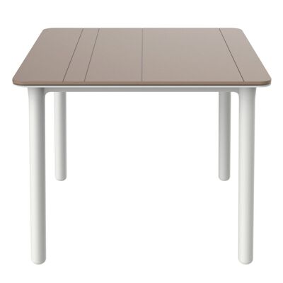 garbar NOA Quadratischer Tisch für drinnen und draußen, 90 x 90 Fuß, Weiß – Sandbrett