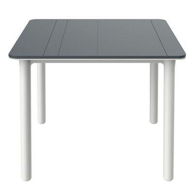 garbar NOA Square Table Indoor, Outdoor 90x90 Foot White - Dark Gray Board