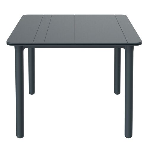 garbar NOA Mesa Cuadrada Interior, Exterior 90x90 Pie Gris Oscuro - Tablero Gris Oscuro