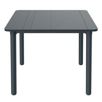 garbar NOA Quadratischer Tisch für drinnen und draußen, 90 x 90 Fuß, dunkelgrau – dunkelgraue Platte