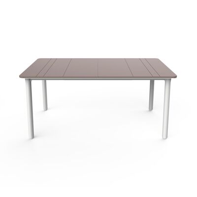 garbar NOA Rechteckiger Tisch für drinnen und draußen, 160 x 90 Fuß, Weiß – Sandbrett