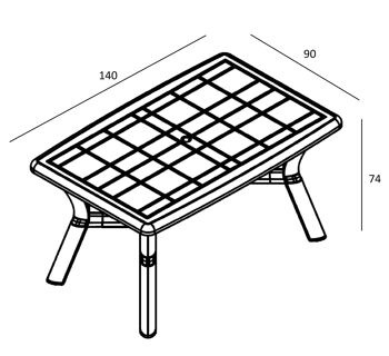 garbar DALIA Table Rectangulaire Intérieur, Extérieur 140x90 Blanc 2