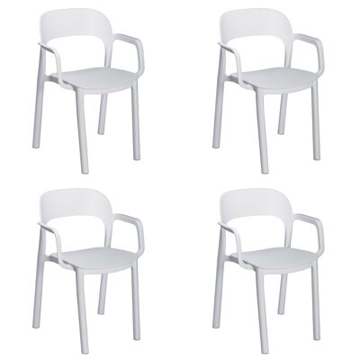 garbar ONA Set 4 Stuhl mit Armlehnen innen, außen weiß – weiß