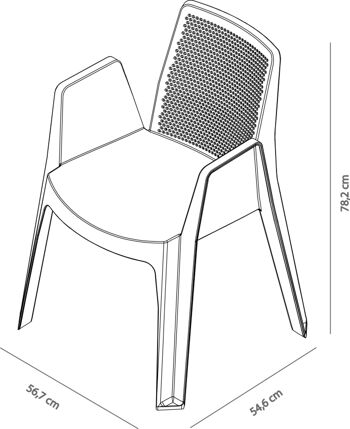 garbar PLAY Set 4 Chaises Avec Accoudoirs Intérieur, Extérieur Chocolat 2