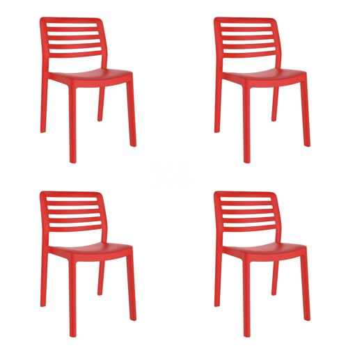 garbar WIND Set 4 Silla Interior, Exterior Rojo