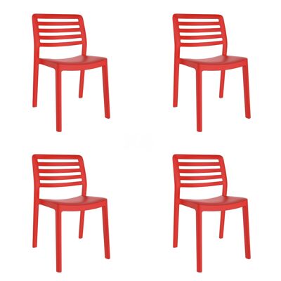 garbar WIND Set 4 Indoor Chair, Outdoor Red
