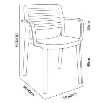 garbar WIND Set 4 Chaises Avec Accoudoirs Intérieur, Extérieur Blanc 2