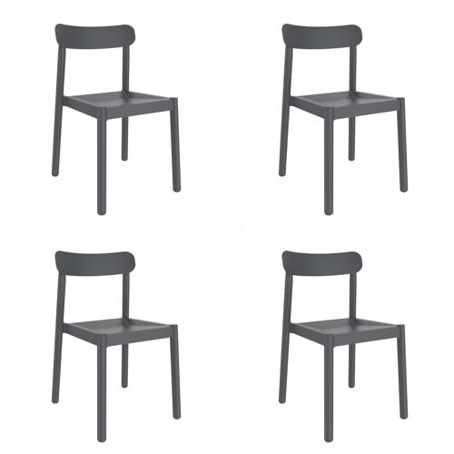 garbar ELBA Set 4 Silla Interior, Exterior Gris Oscuro