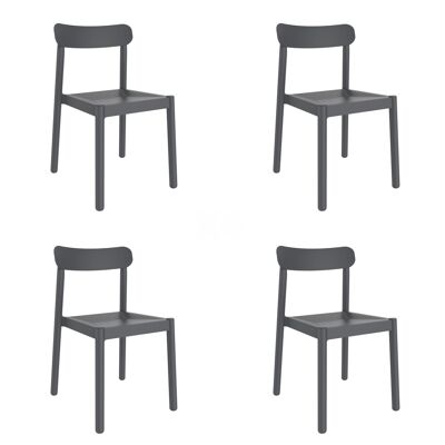 garbar ELBA Set 4 Silla Interior, Exterior Gris Oscuro