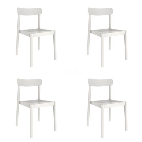 garbar ELBA Set 4 Silla Interior, Exterior Blanco