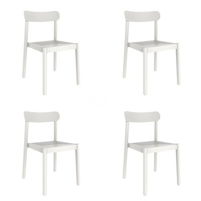 garbar ELBA Set 4 Silla Interior, Exterior Blanco