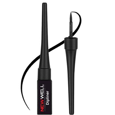 Dipliner Eyeliner in Black, Waterproof and Long-lasting, Thin and Precise Pen, Not Tested on Animals