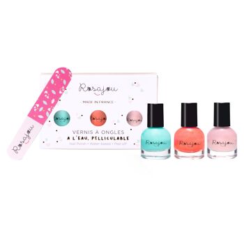 Coffret 3 vernis Lagon x Corail x Ballerine + lime à ongles 1