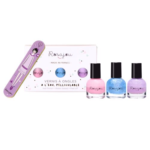 Coffret 3 vernis Flamingo x Givré x Lavande + lime à ongles