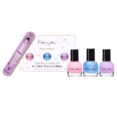 Box of 3 Flamingo x Givré x Lavender varnishes + nail file