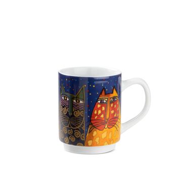 Tasse / mug "Félins Fantastiques" bleu H.11 cm