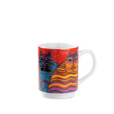 Cup / mug "Fantastic Felines" red H.11cm