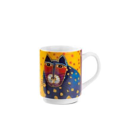 Cup / mug "Fantastic Felines" yellow H.11cm