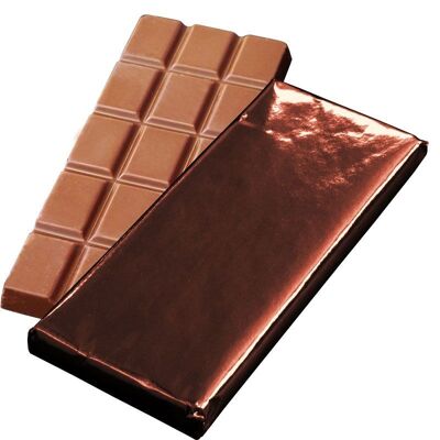 50 g de barras de chocolate con leche (marrón, solo papel de aluminio)