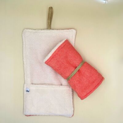 Coral ultra-absorbent fabric carrying pouch