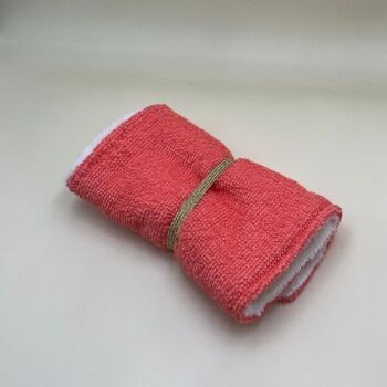 Pochette de transport pour 2 cosmétiques solides - tissu éponge ultra absorbant - Eponge Corail 3