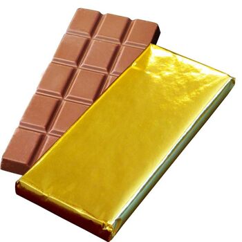 Barres de chocolat au lait de 50 g (feuille d'or uniquement)