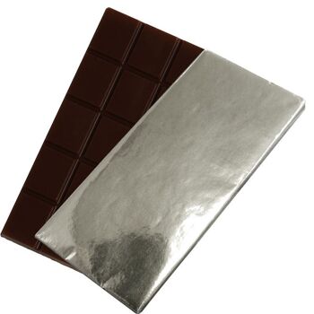 Barres de chocolat noir de 80 g (feuille d'argent uniquement)