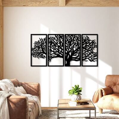 Outentin Modern wall decoration living room - decoration for living room wall - 3d wall pictures - wall sculptures - large wall decoration in black - perfect for bedroom kitchen and office -128 x 60cm (tree of life)