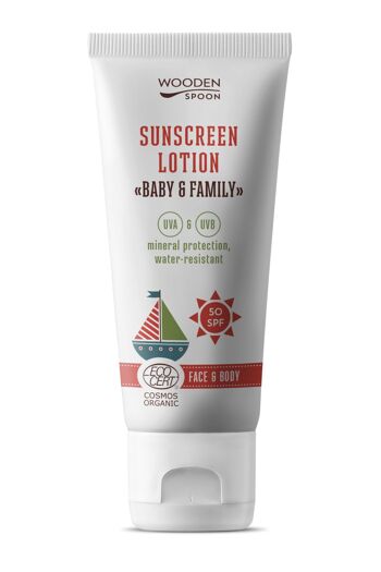 LOTION SOLAIRE CERTIFIÉE BIO « BÉBÉ & FAMILLE » SPF 50, 100ml 1