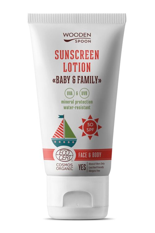 ORGANIC CERTIFIED SUNSCREEN LOTION ”BABY & FAMILY” SPF 50, 150ml