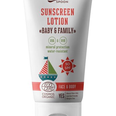 ORGANIC CERTIFIED SUNSCREEN LOTION ”BABY & FAMILY” SPF 50, 150ml