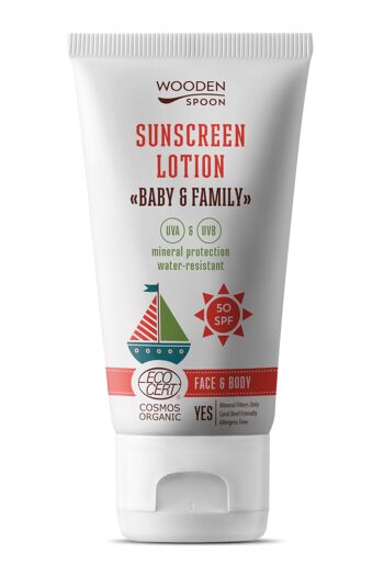 LOTION SOLAIRE CERTIFIÉE BIO « BÉBÉ & FAMILLE » SPF 50, 150ml 1