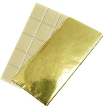 Barres de chocolat blanc de 80 g (feuille d'or uniquement)