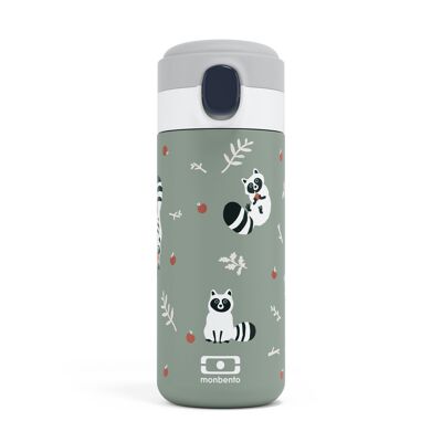 MB Pop - Raccoon Green - Insulated water bottle with pouring spout - 360ml