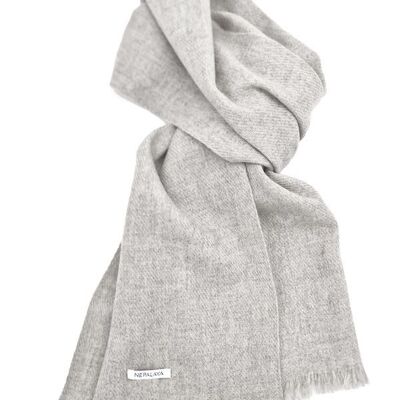 Bufanda de hombre de cachemir 30 x165 cm, gris claro