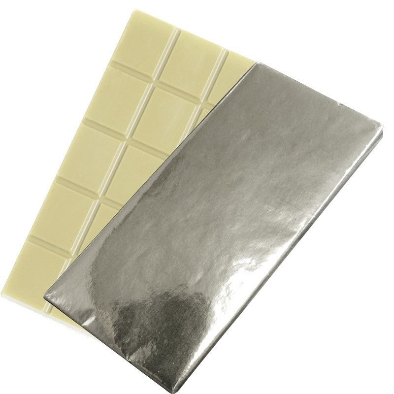 Barrette di cioccolato bianco da 80 g (solo lamina argentata)