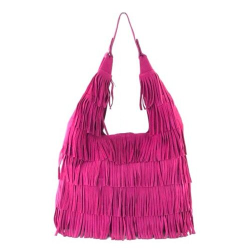 JZMK suede leather bag Annabelle - Fuchsia