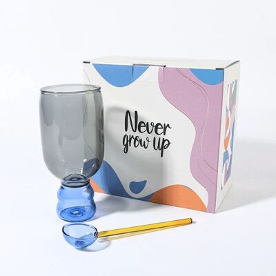 Cocktail Glass Mug & Spoon Gift Set