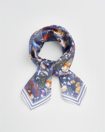 Catherine Rowe Pet Portraits Foulard carré bleu matin 1